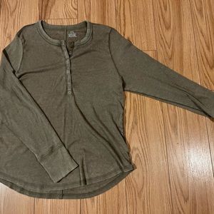 Aerie ribbed Henley button shirt